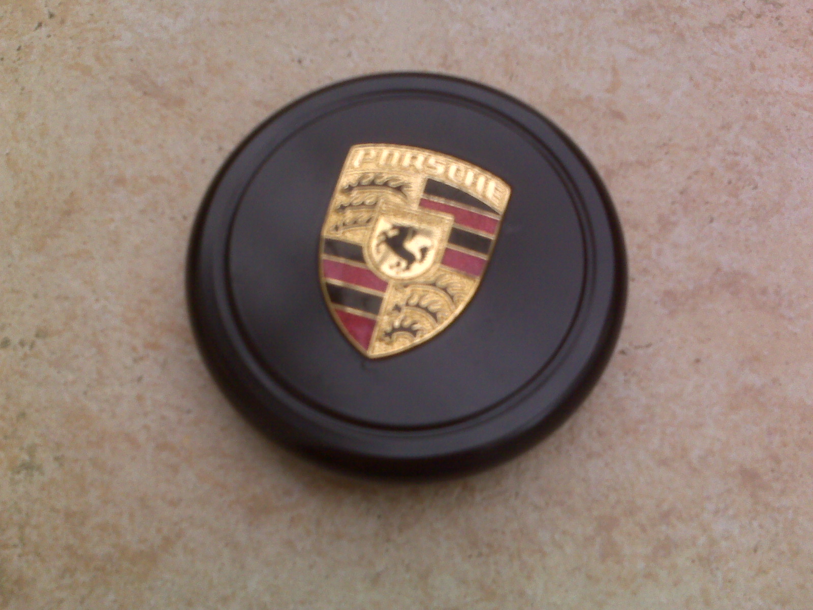 Set Of New Genuine Porsche Fuch Fuchs Black Alloy Wheel Metal Centre Caps 